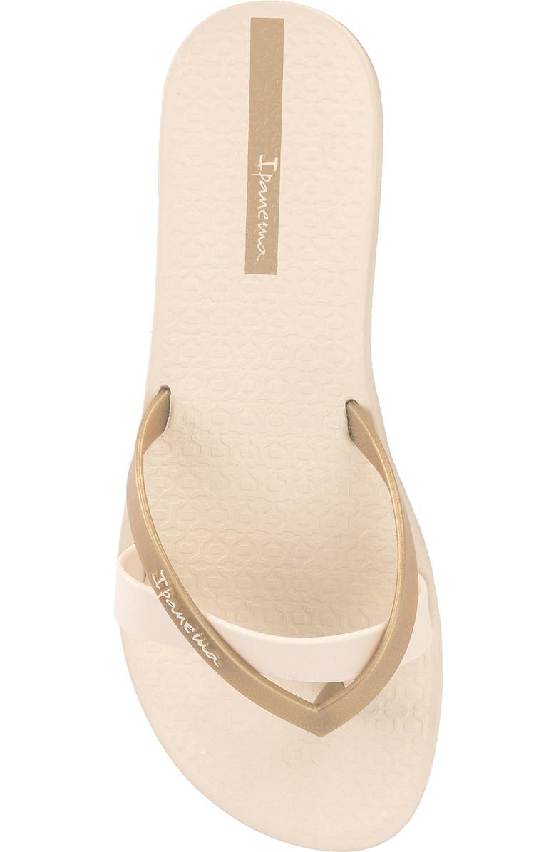 Ipanema 'Kirei Silk' Flip Flop, Alternate, color, Beige/ Gold
