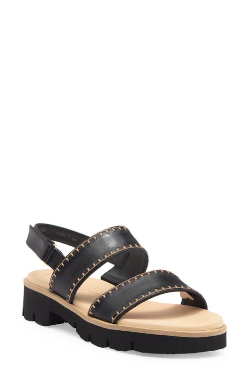 Paul Green Alana Sandal In Black Star Leather