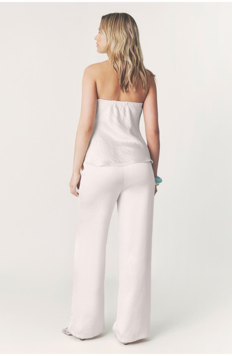 Six Stories Cleo Tie Waist Satin Pants, Alternate, color, Oyster