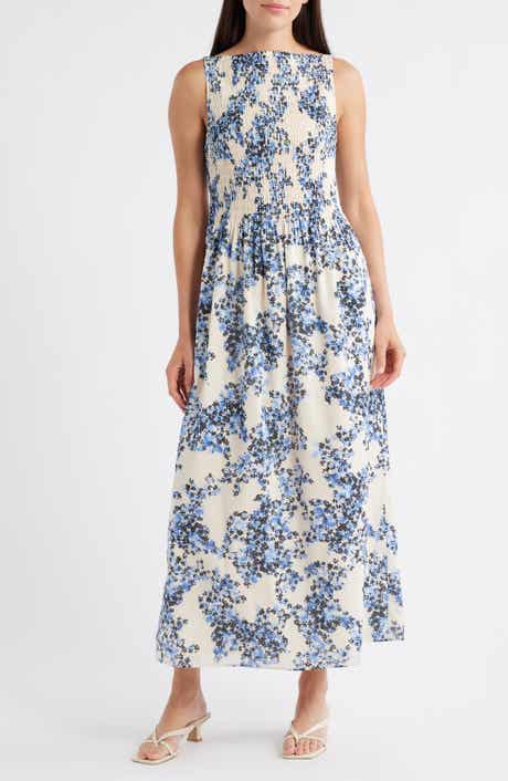 & Other Stories Floral Smocked Cotton Maxi Sundress