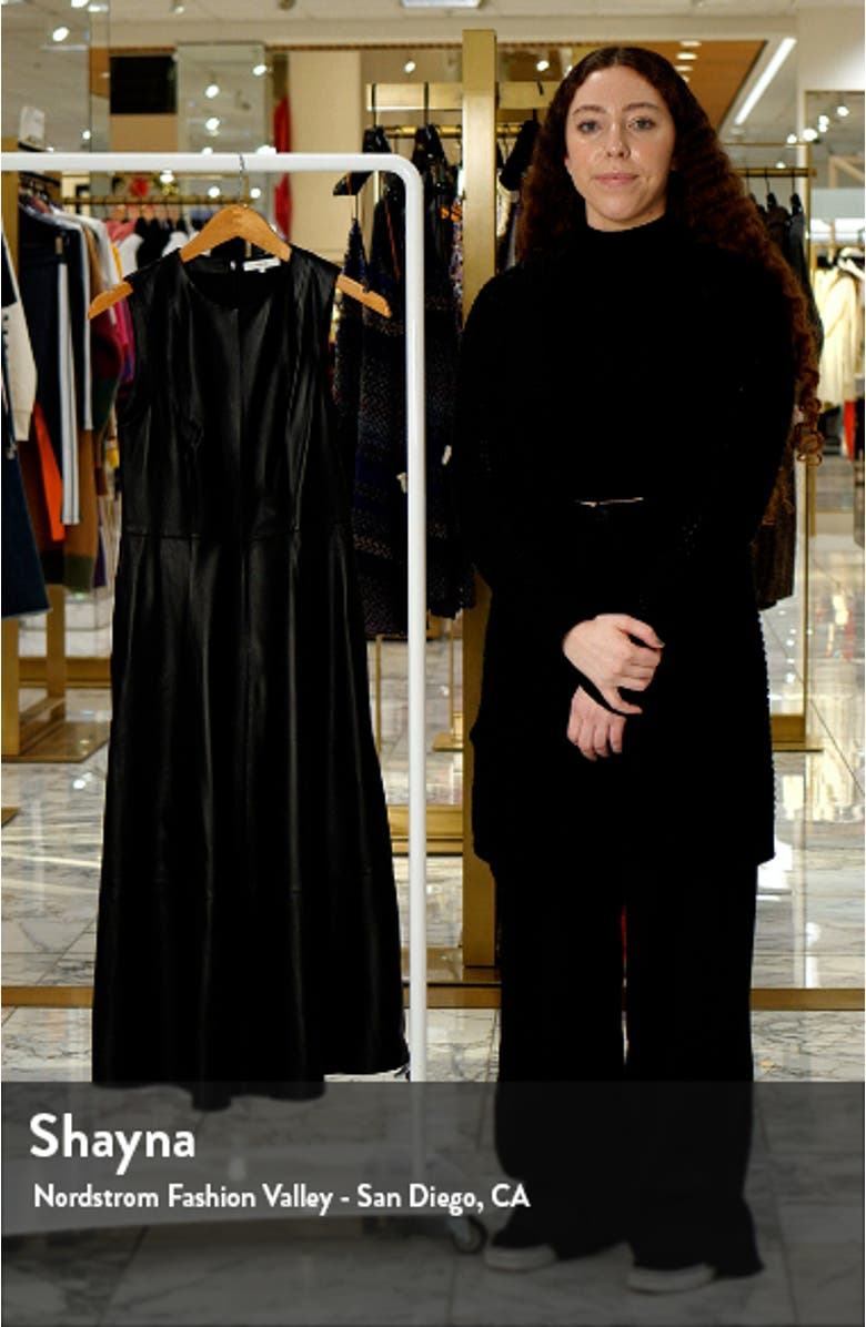 Sleeveless Leather A-Line Midi Dress, sales video thumbnail
