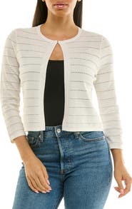 Nina Leonard Pointelle Stitch Bolero