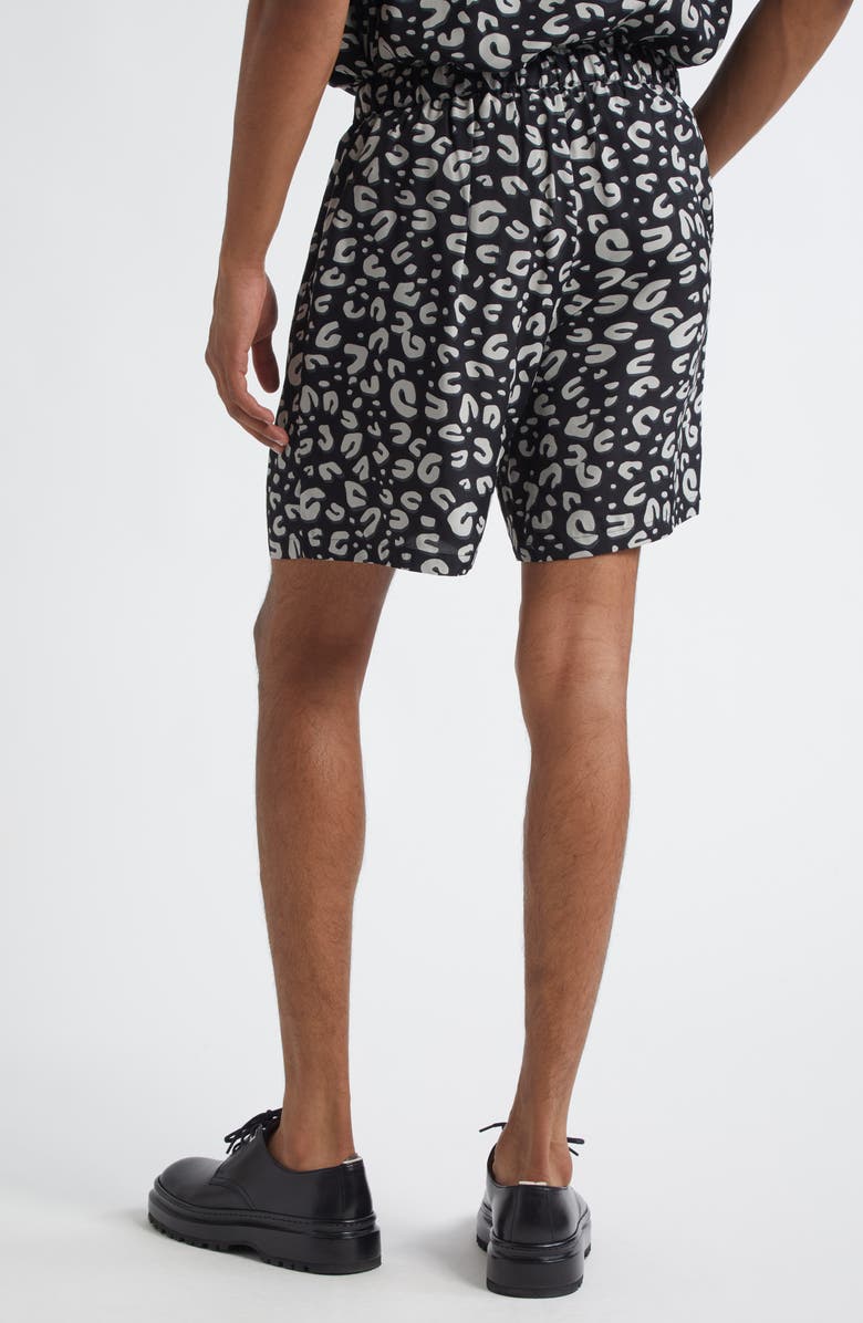 TAKAHIROMIYASHITA TheSoloist. Leopard Print Shorts, Alternate, color, Black X White