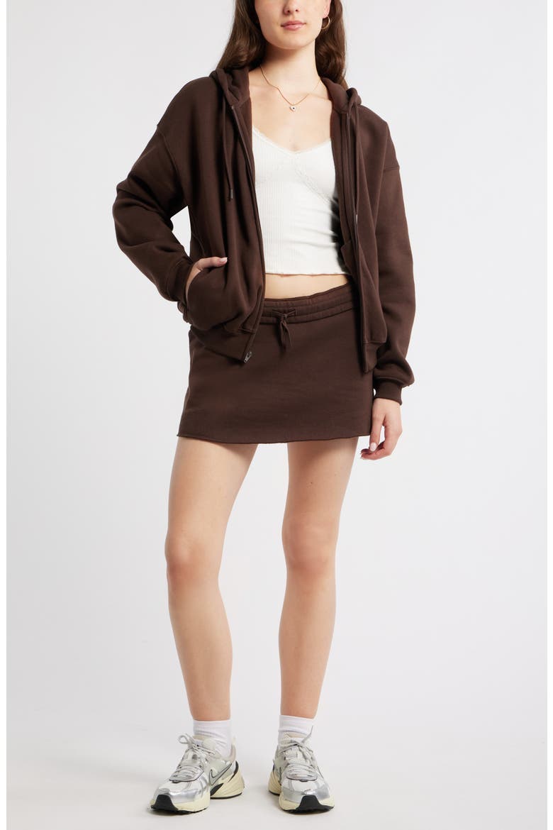 Bubble Zip Hoodie, Alternate, color, BROWN COFFEE