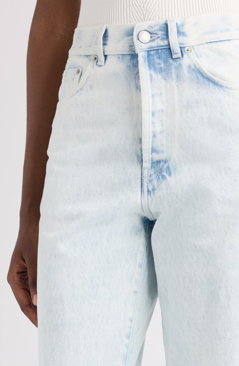 Dries Van Noten Extreme Bleach High Waist Straight Leg Jeans, Alternate, color, Pale Blue