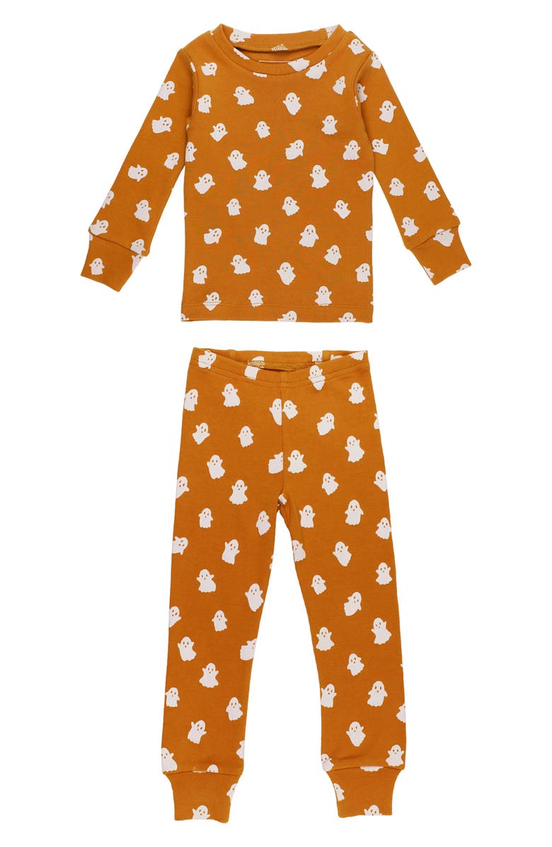 L'ovedbaby Print Fitted Organic Cotton Two-Piece Pajamas, Main, color, Ghosts