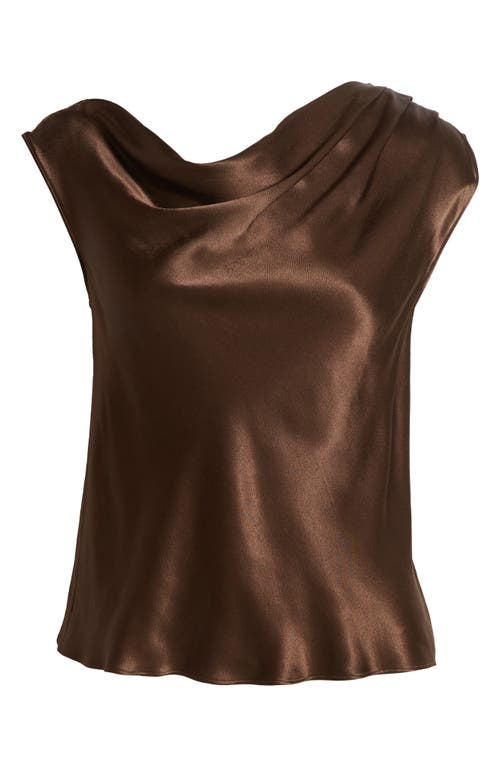 Rails Lilly Cowl Neck Satin Top In Dark Moss