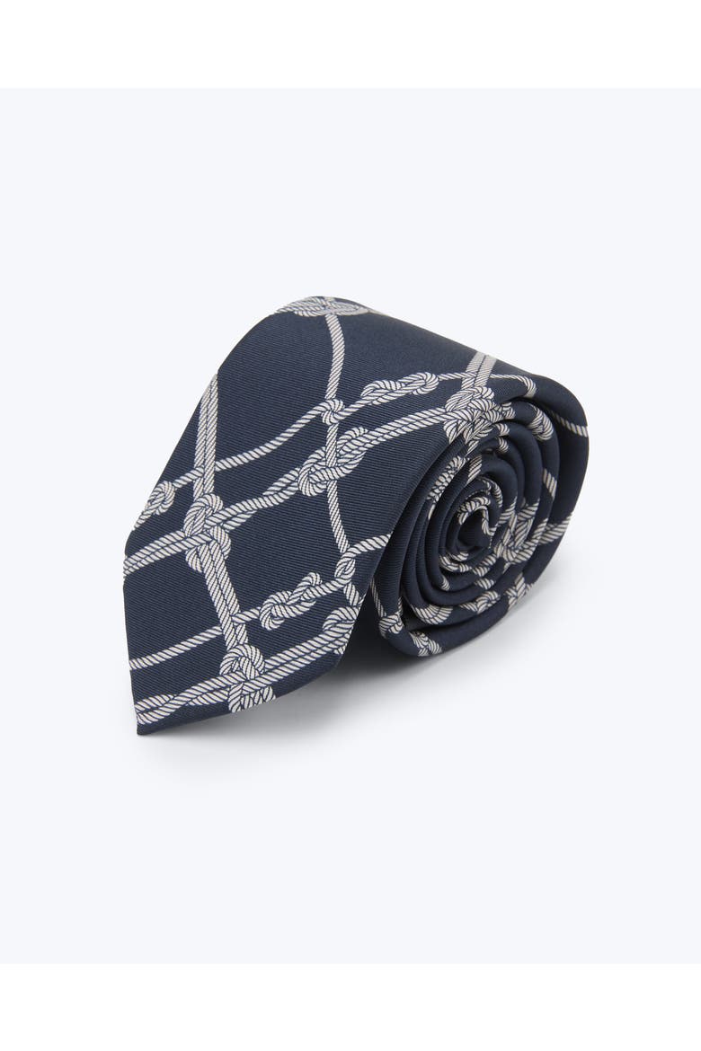 Voyager Printed Silk Tie, Main, color, Blue
