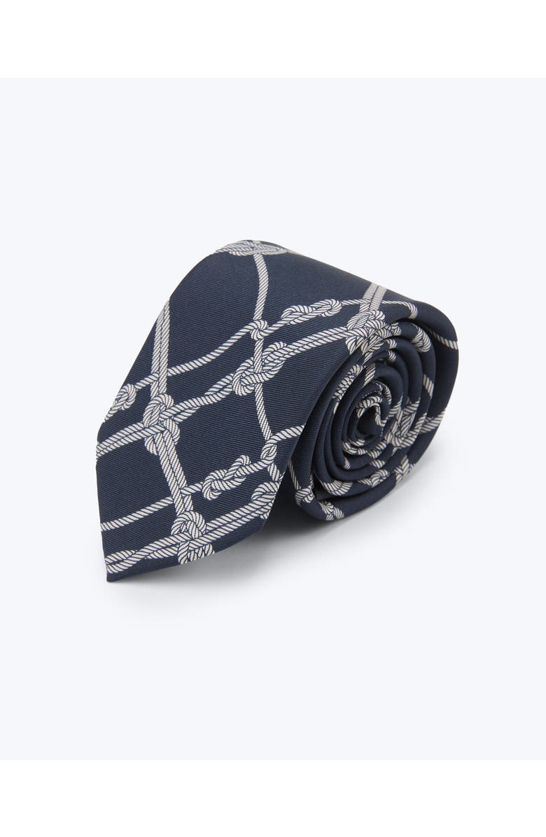 Knottery & Co Voyager Printed Silk Tie, Main, color, Blue