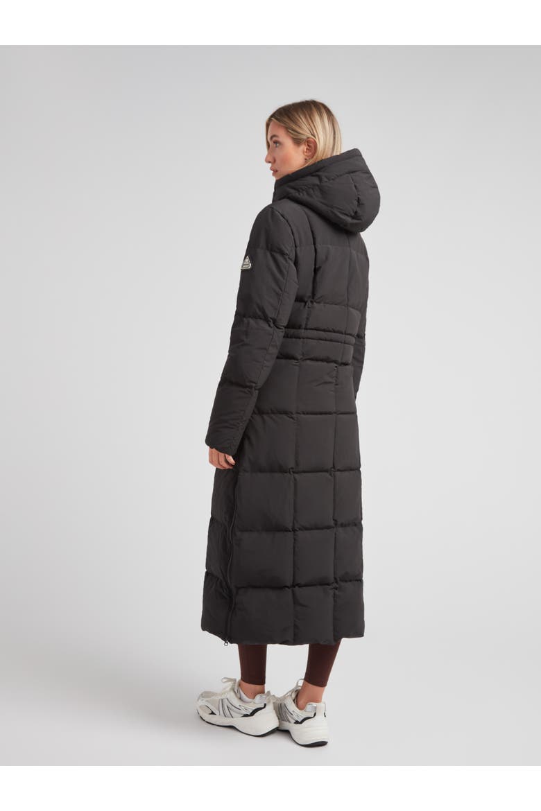 Black Star Extra Long Down Coat, Alternate, color, BLACK