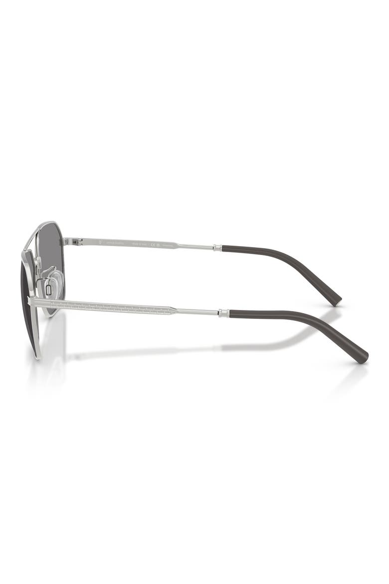 58mm Roger Federer R-17 Polarized Square Sunglasses, Alternate, color, SILVER / IRON WASH TO DARK
