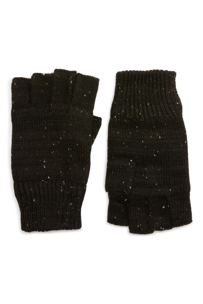Fingerless Knit Gloves, Main, color, BLACK COMBO