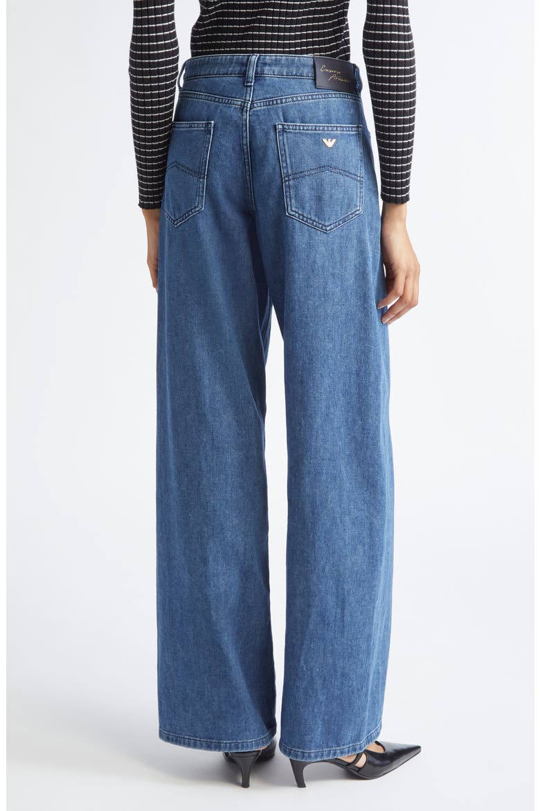 Twist Seam High Waist Barrel Leg Jeans, Alternate, color, SOLID MEDIUM BLUE