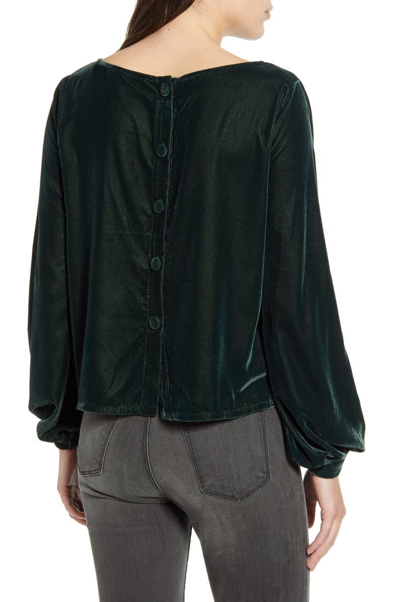 cupcakes and cashmere Taddie Long Sleeve Velvet Top, Alternate, color, 