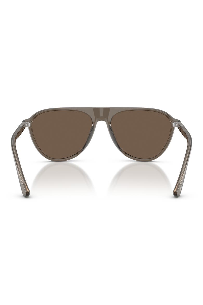 57mm Pilot Sunglasses, Alternate, color, OPAL SMOKE / DARK BROWN