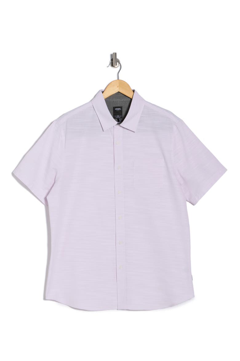 Lennox Short Sleeve Button-Up Shirt, Alternate, color, THISTLE