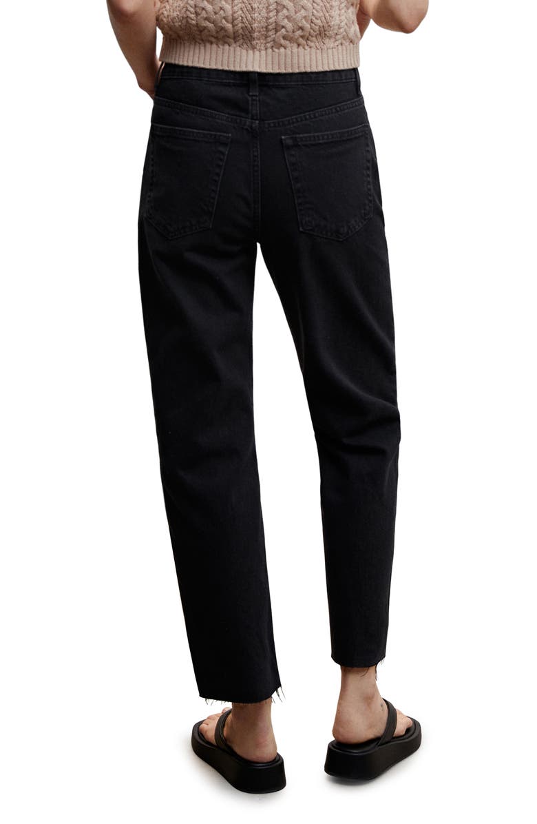 MANGO Raw Hem High Waist Straight Leg Jeans, Alternate, color,