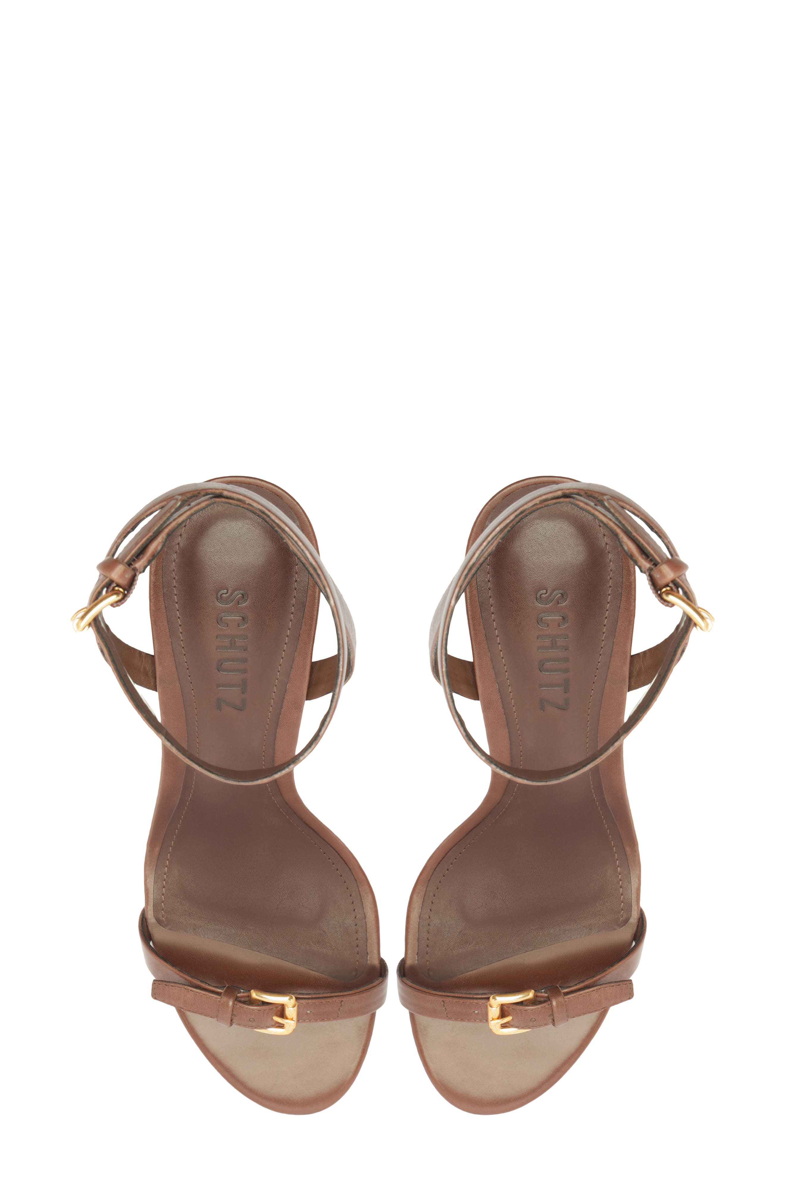 Schutz Aurora Mid Ankle Strap Sandal, Alternate, color, Root Brown