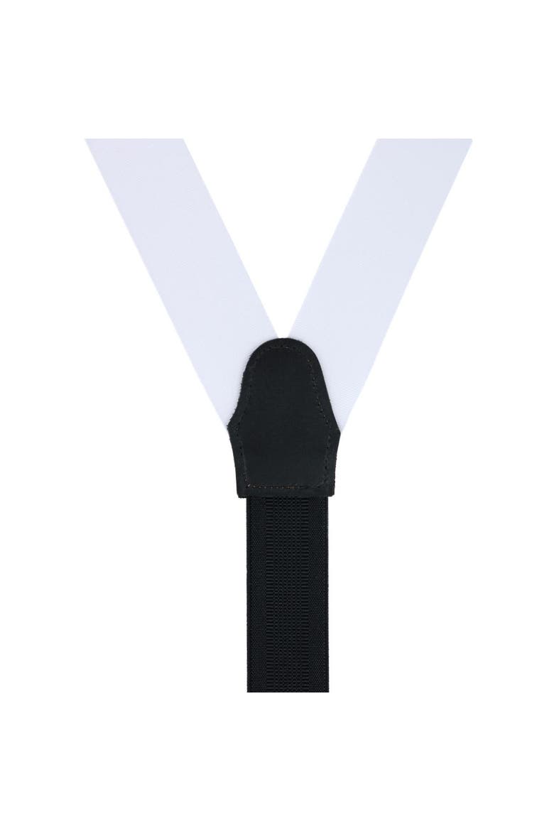 Phoenix 38mm Grosgrain Non Stretch Ribbon Button End Suspenders, Alternate, color, White