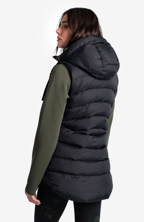 Lole Transition Water Repellent Hooded Quilted Vest In Black