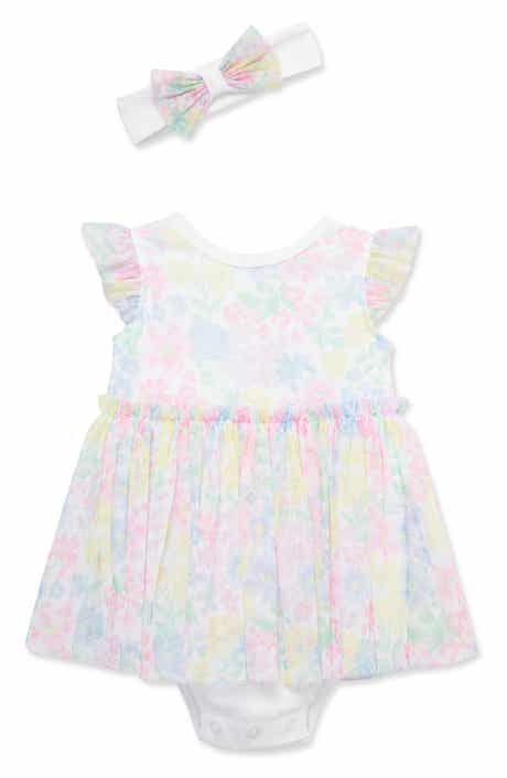 Little Me Floral Skirted Bodysuit & Headband Set