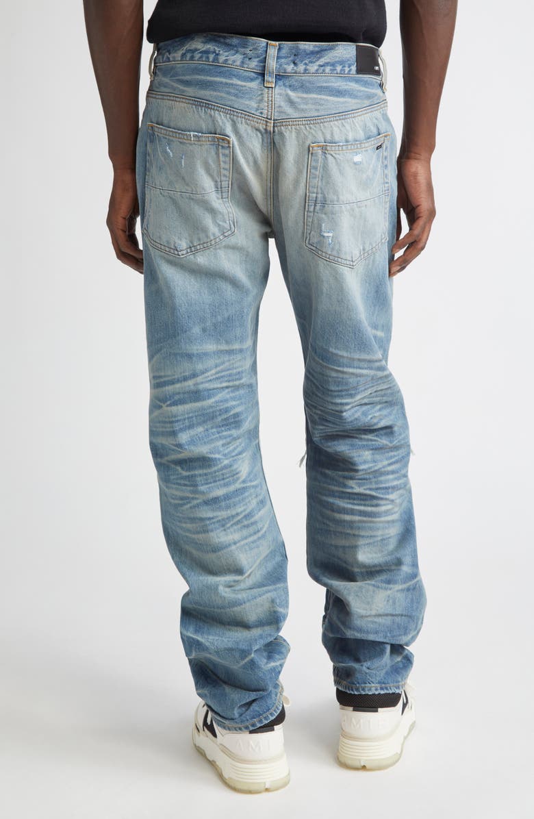 AMIRI MX1 Ripped Straight Leg Jeans, Alternate, color, Honeycomb Indigo