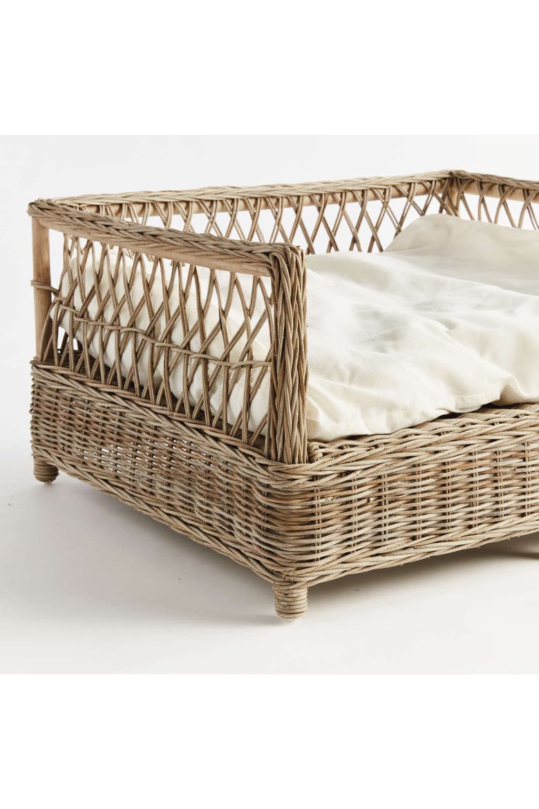 Normandy Handwoven Raised Pet Bed 24" x 27.25", Alternate, color, Brown