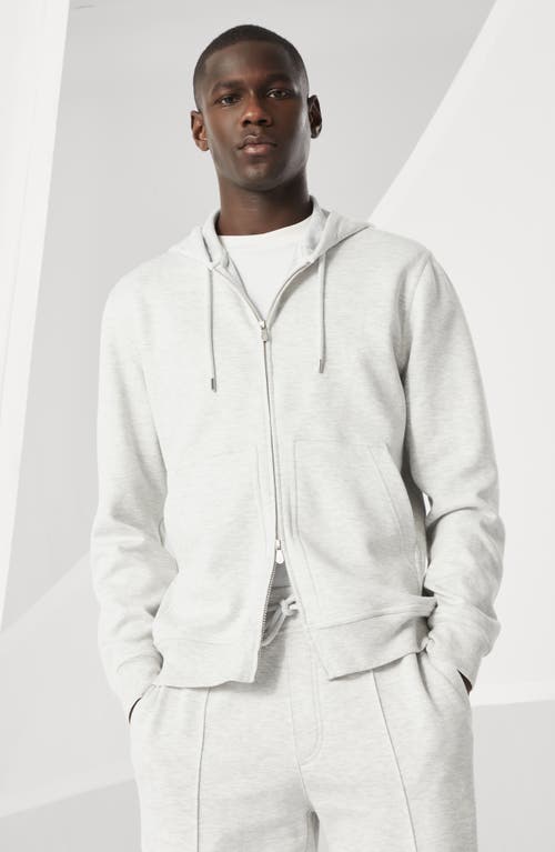 Brunello Cucinelli Cashmere-terry Cotton Zip-up Hoodie In Pearl Grey