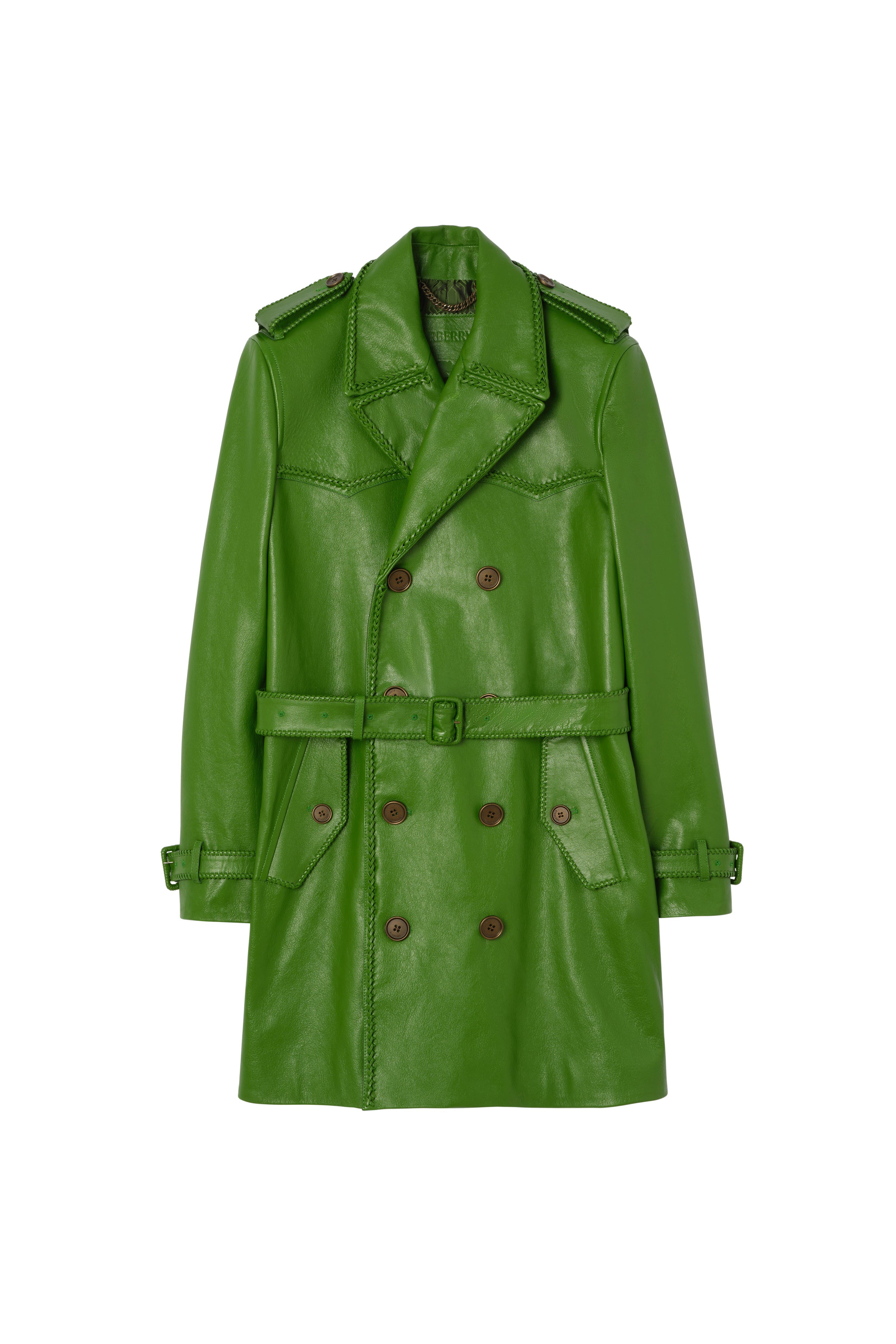 Mid-length Leather Leverton Trench Coat - image 2