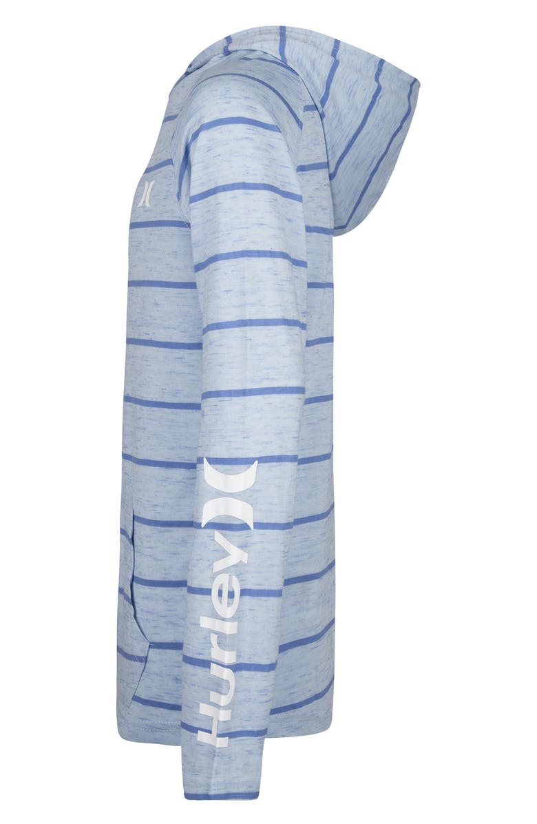 Hurley Kids' Stripe Cloud Slub Pullover Hoodie, Alternate, color, Bc8crystal