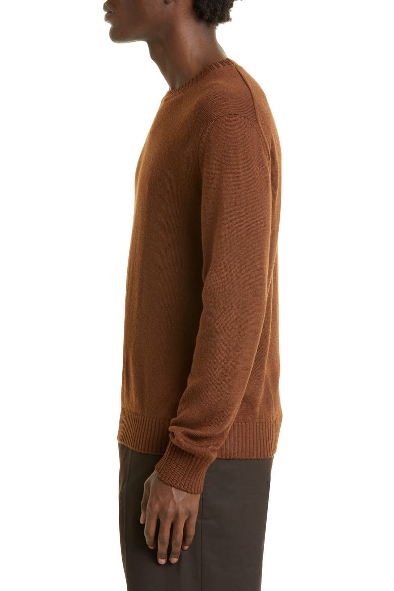 Wool Crewneck Sweater, Alternate, color, MEDIUM BROWN