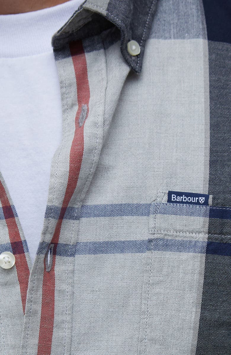 Barbour Doughill Plaid Short Sleeve Cotton & Linen Button-Down Shirt, Alternate, color, 