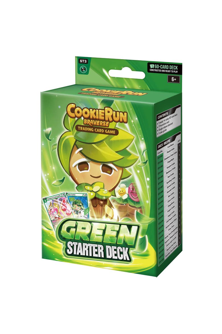 CookieRun Braverse Trading Card Game, Starter Deck Green, Strategic Game Play, Alternate, color, Multicolored