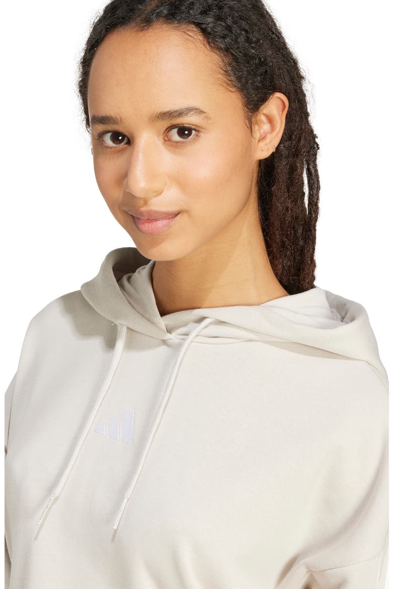 3-Stripe Crop Hoodie, Alternate, color, WONALU/WHI