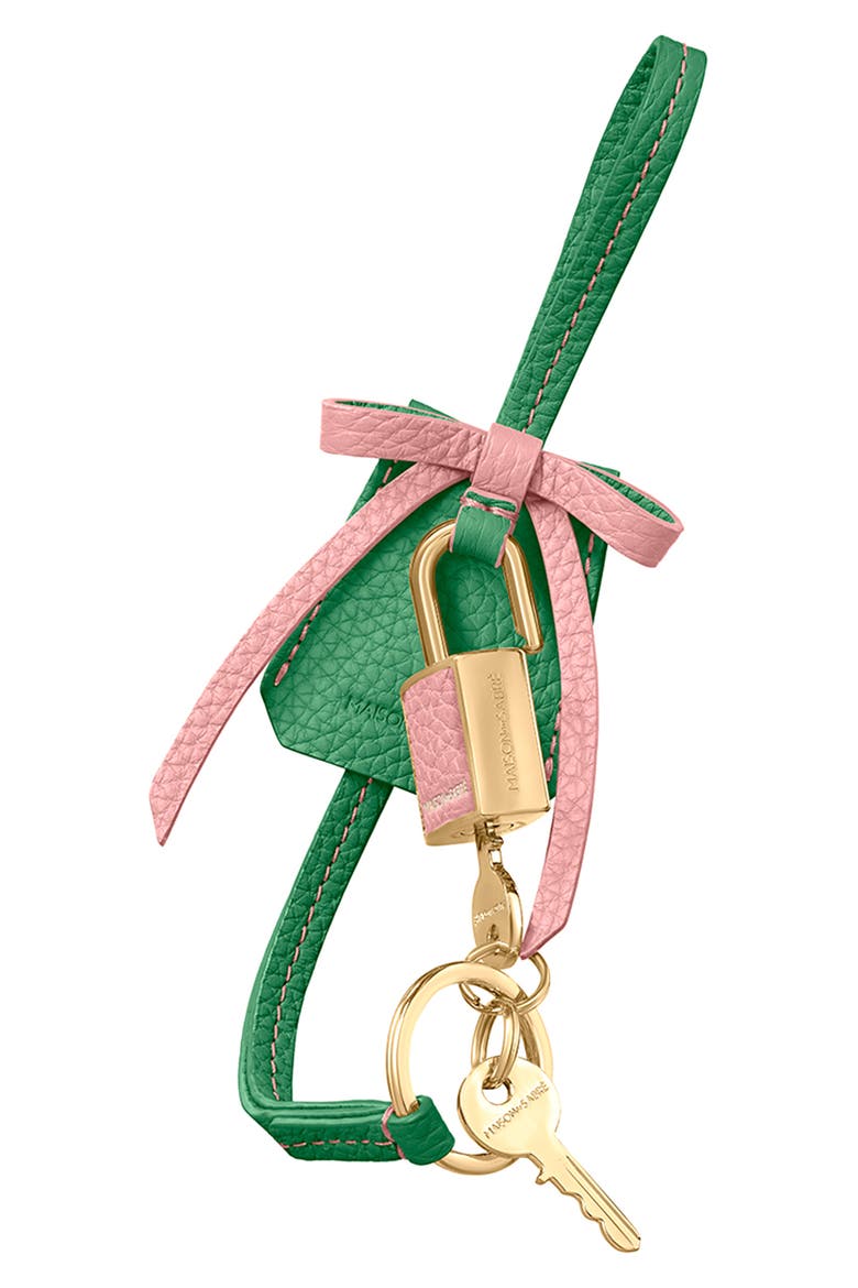 The Bow Padlock Charm, Alternate, color, Emerald Lily