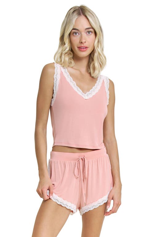 Honeydew Mellow Out Lace Trim Pajamas In Pink