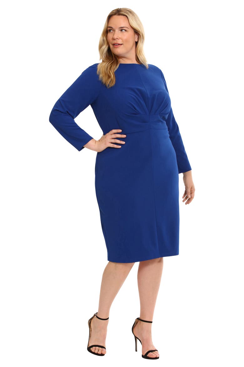 Center Ruched Long Sleeve Dress, Alternate, color, SODALITE BLUE