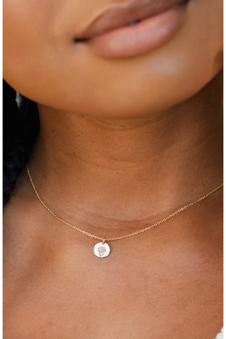 January Birth Flower Necklace, Alternate, color, Gold Filled