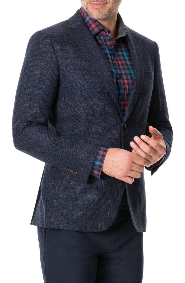 Rodd & Gunn The Forks Regular Fit Check Wool & Cotton Sport Coat, Alternate, color,
