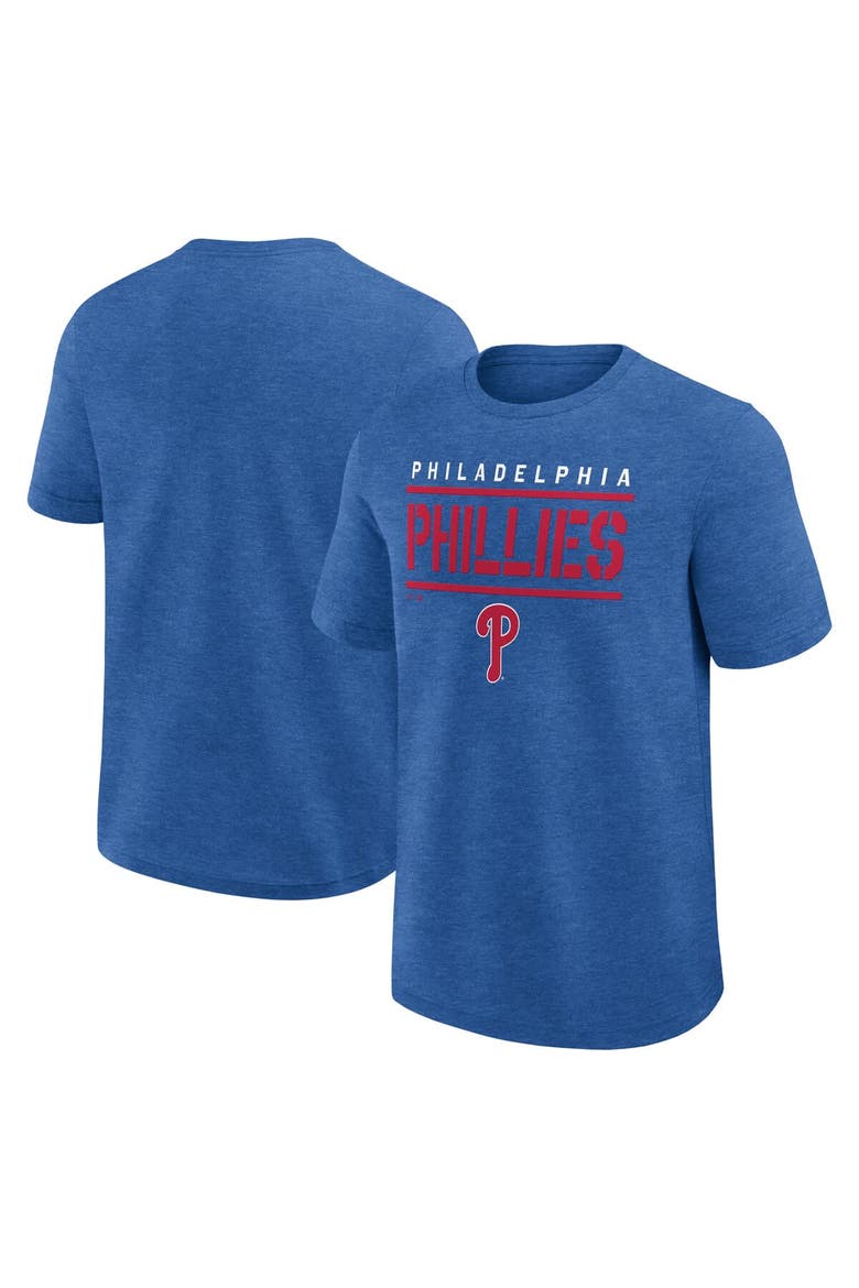 Men's Fanatics Heather Royal Philadelphia Phillies Top Notch T-Shirt, Main, color, Heather Royal