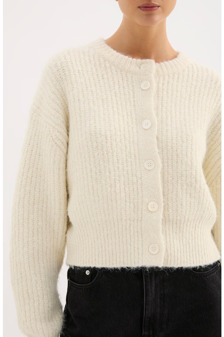 Nixon Cropped Cardigan, Alternate, color, Ivory