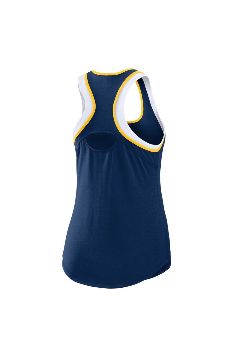 WEAR by Erin Andrews Women's WEAR by Erin Andrews Navy Milwaukee Brewers Colorblock Racerback Tank Top, Alternate, color, 