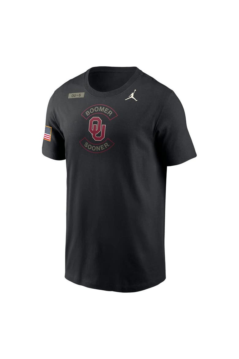 Men's Jordan Brand Black Oklahoma Sooners 2025 Military Appreciation Dri-FIT T-Shirt, Alternate, color, Black