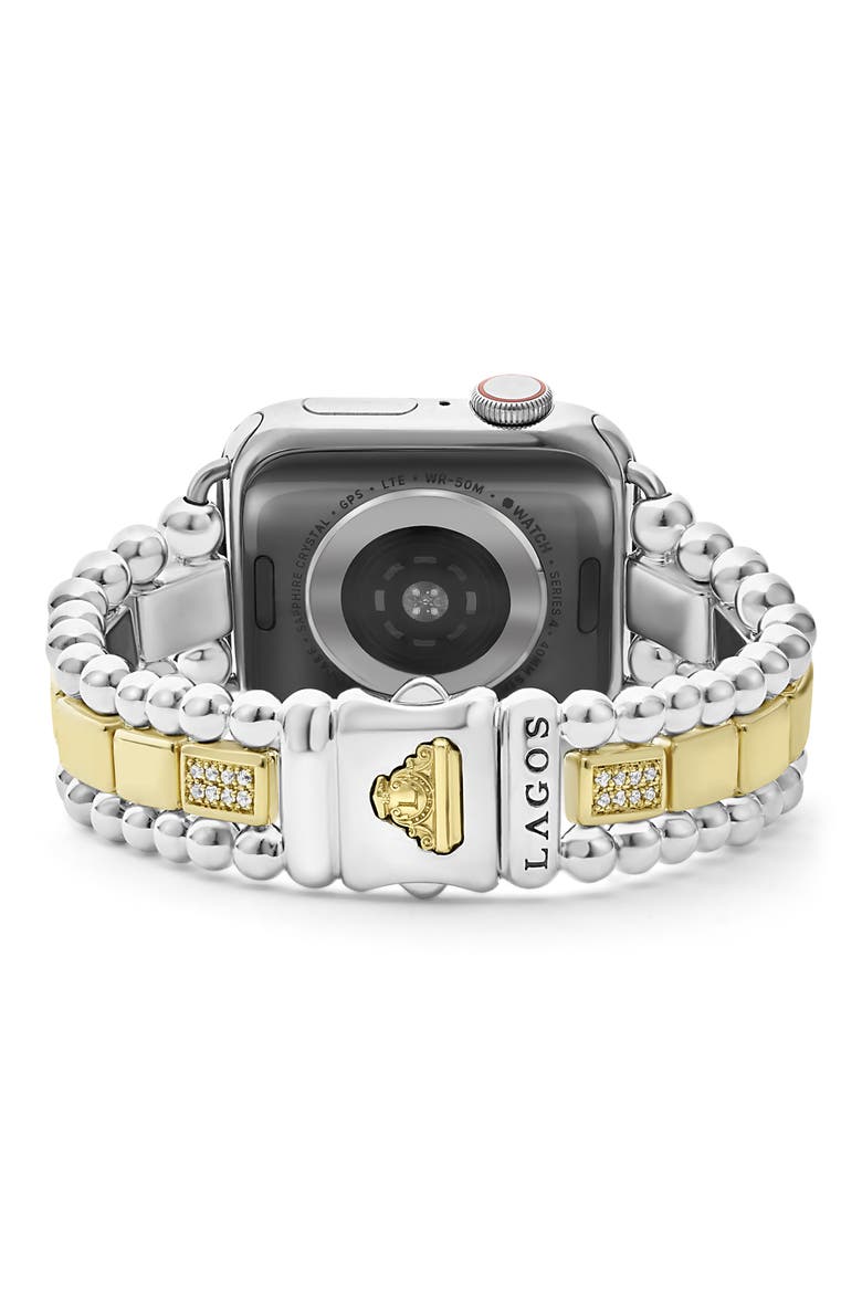Smart Caviar Diamond Apple Watch® Band, Alternate, color, SILVER GOLD DIAMOND