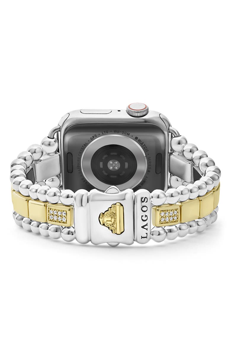 LAGOS Smart Caviar Diamond Apple Watch<sup>®</sup> Band, Alternate, color, Silver Gold Diamond