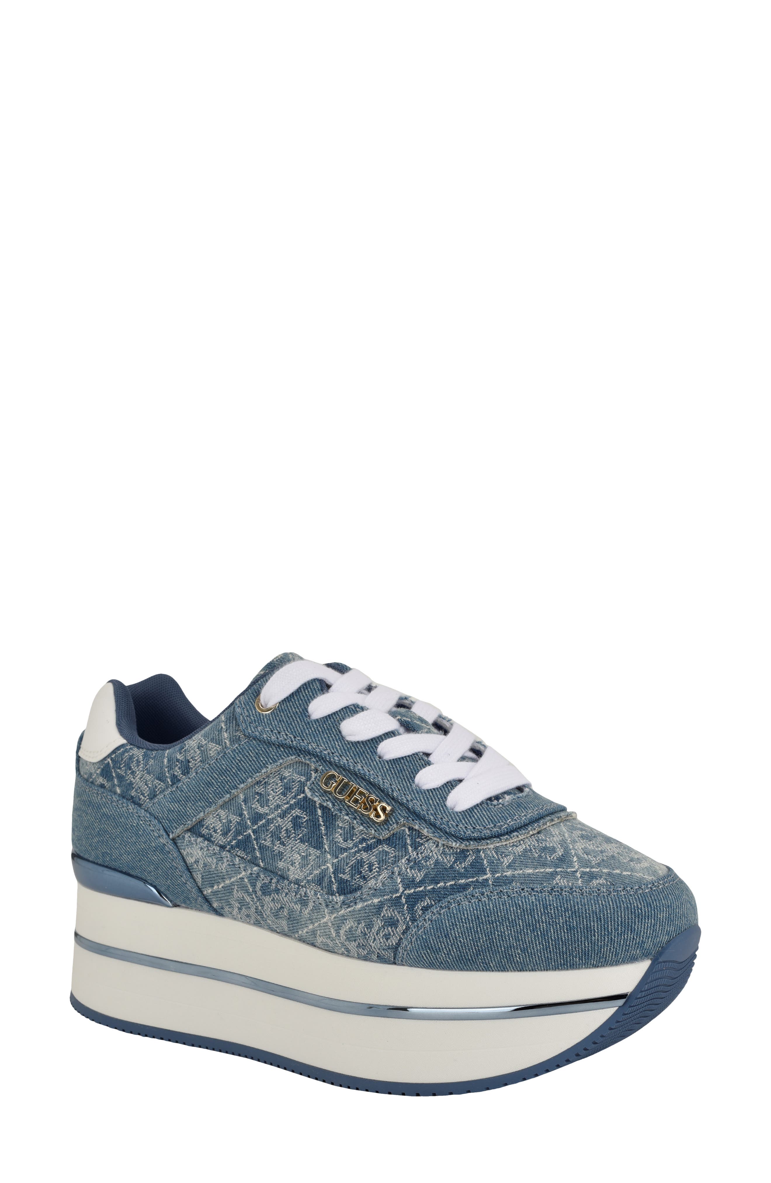 GUESS Hansin Platform Sneaker, Main, color, Blue