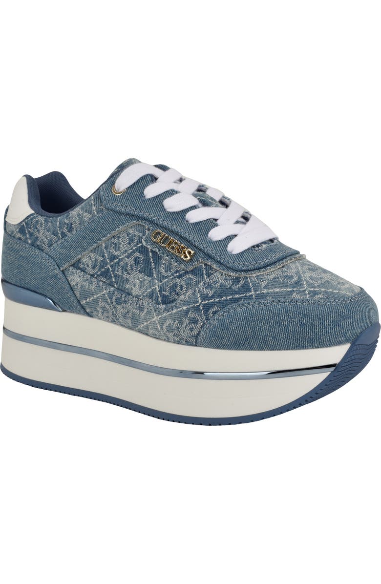 GUESS Hansin Platform Sneaker, Main, color, Blue