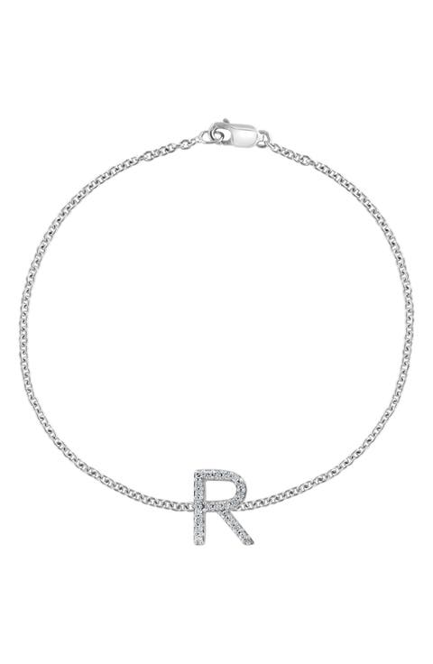 Sterling Silver Diamond Initial Bracelet - 0.15 ctw