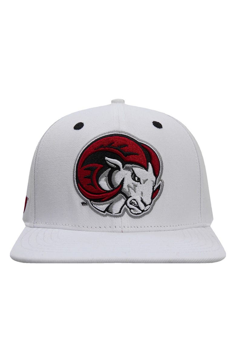 PRO STANDARD Men's Pro Standard White Winston Salem Rams Mascot Evergreen Wool Snapback Hat, Alternate, color, White