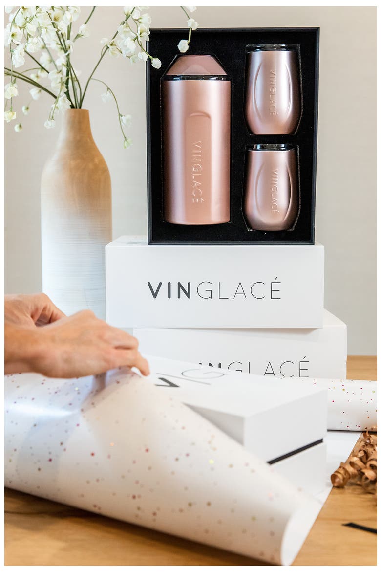 Wine Bottle Chiller & Tumbler Gift Set, Alternate, color, ROSE GOLD
